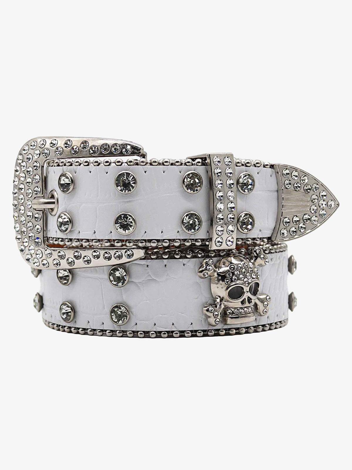 Thesupermade Rhinestone Skull Belt - 1668 SP250915KSND
