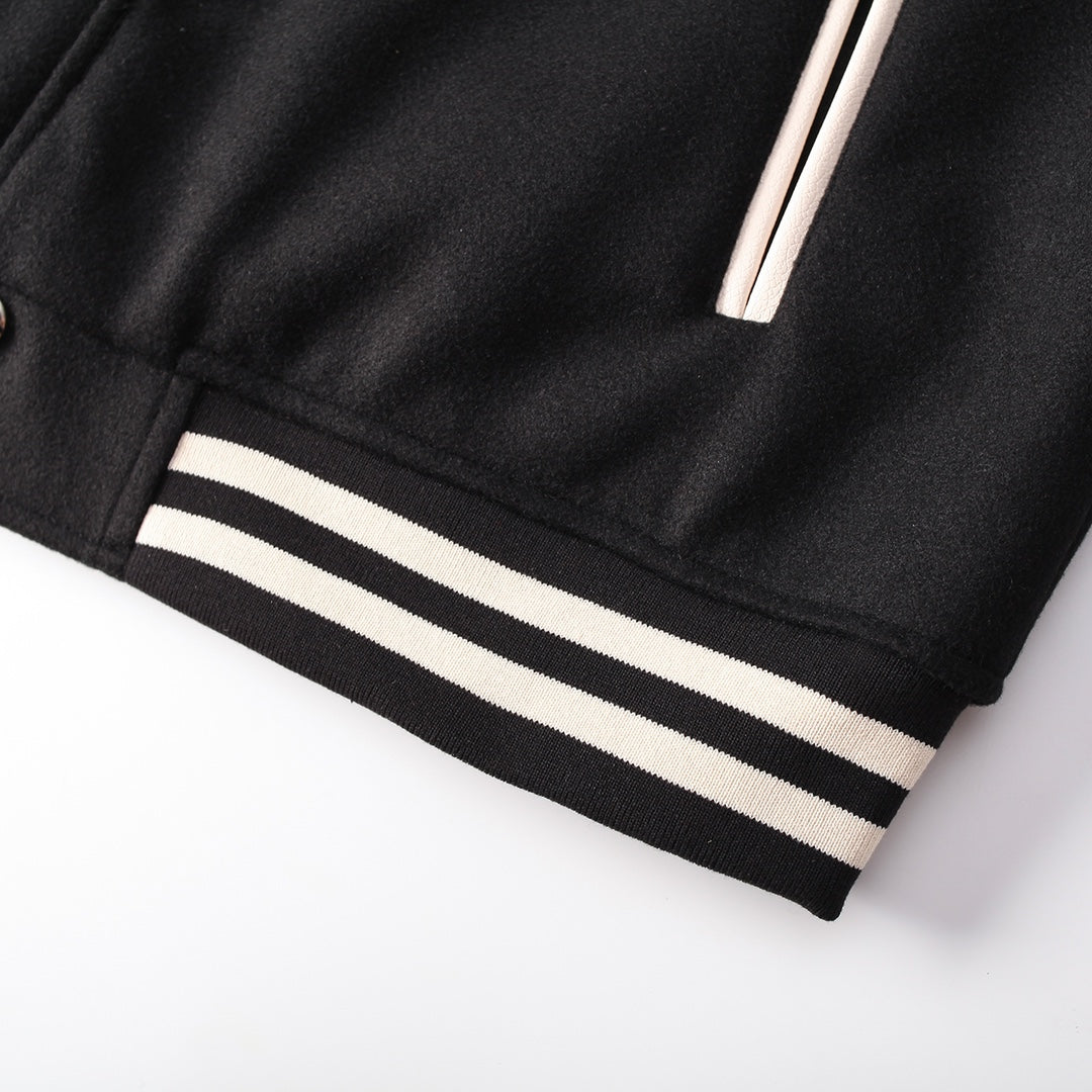 CHROME HEARTS HORSE SHOE LOGO VARSITY JACKET BLACK Status Shipping