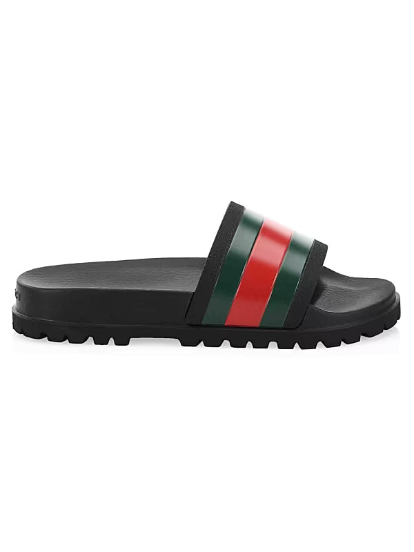 Gucci Mens Web Slide Sandals Lumin Clothing