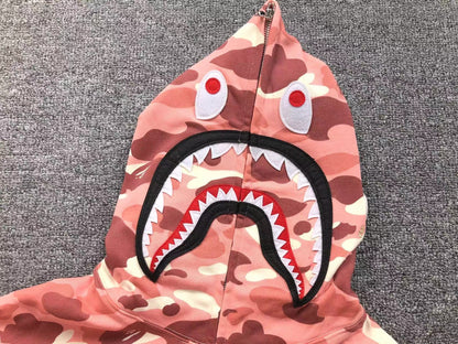 BAPE X BARBIE DOT CAMO SHARK FULL ZIP HOODIE PINK Status Shipping