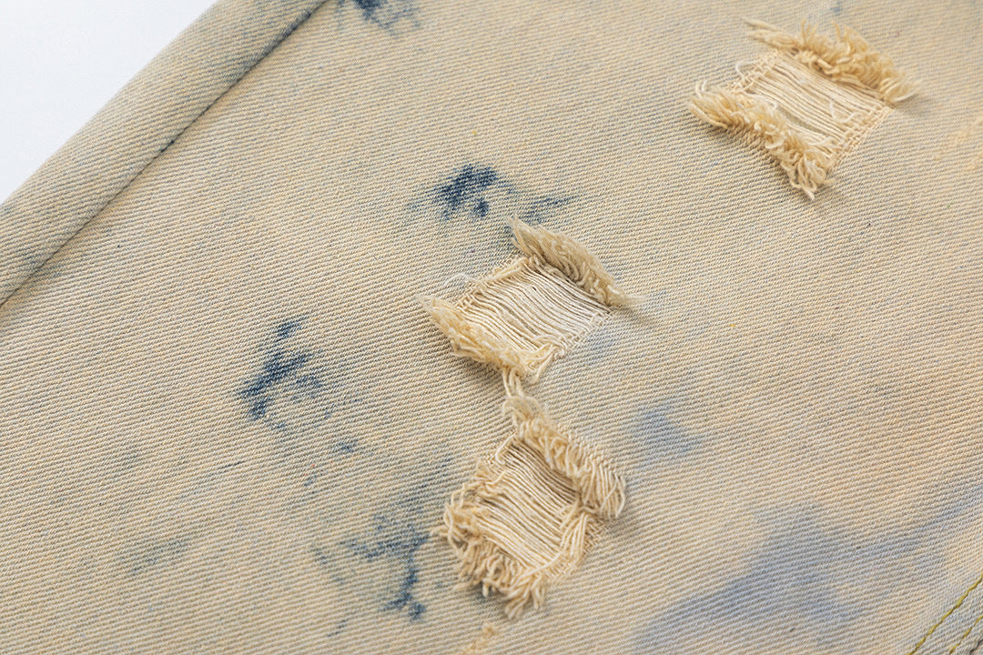 CHROME HEARTS ORANGE BROWN CROSS PATCH JEANS BEIGE Status Shipping