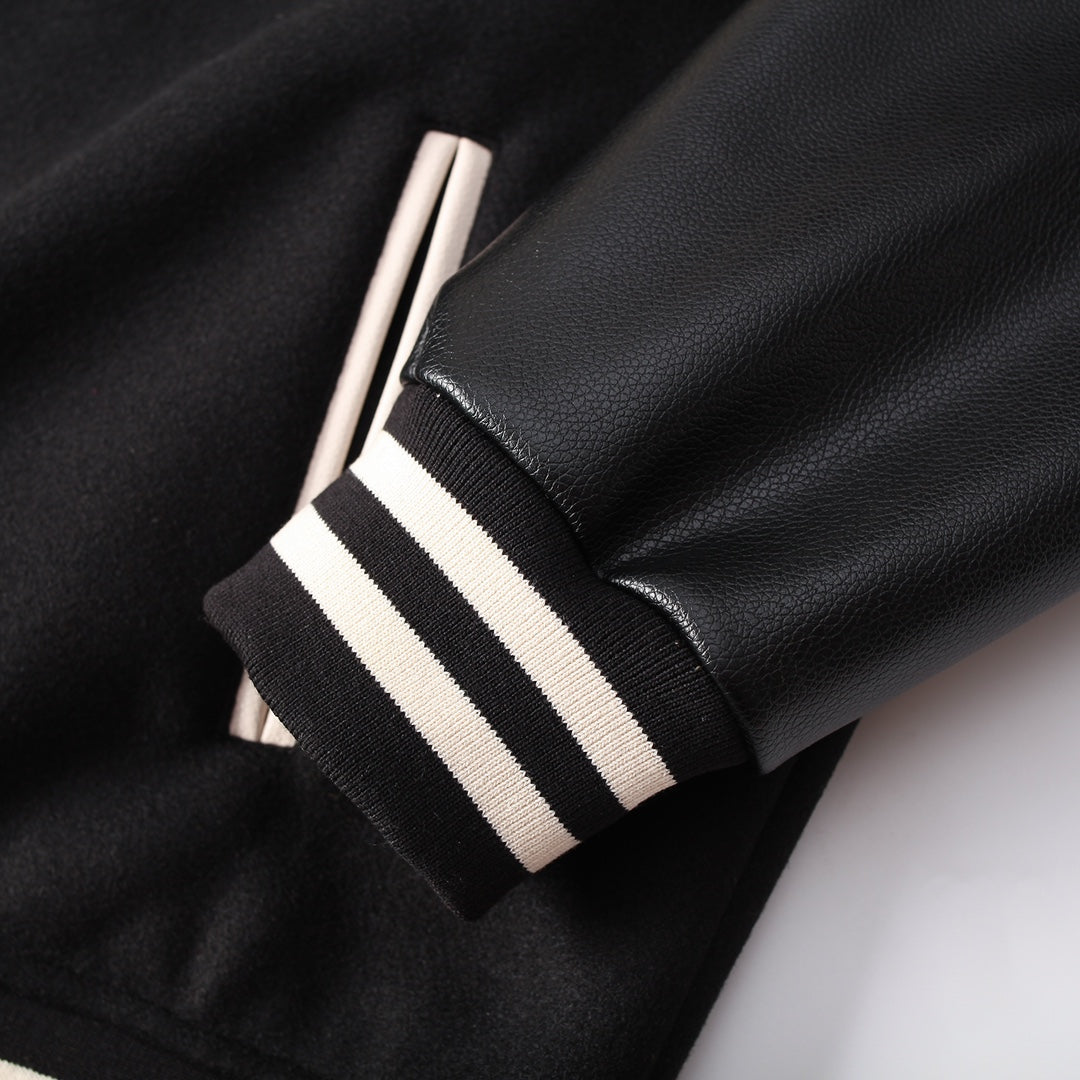 CHROME HEARTS HORSE SHOE LOGO VARSITY JACKET BLACK Status Shipping