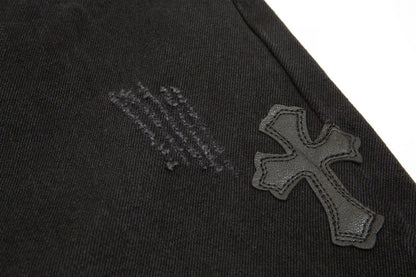 CHROME HEARTS BLACK CROSS PATCH JEANS BLACK Status Shipping