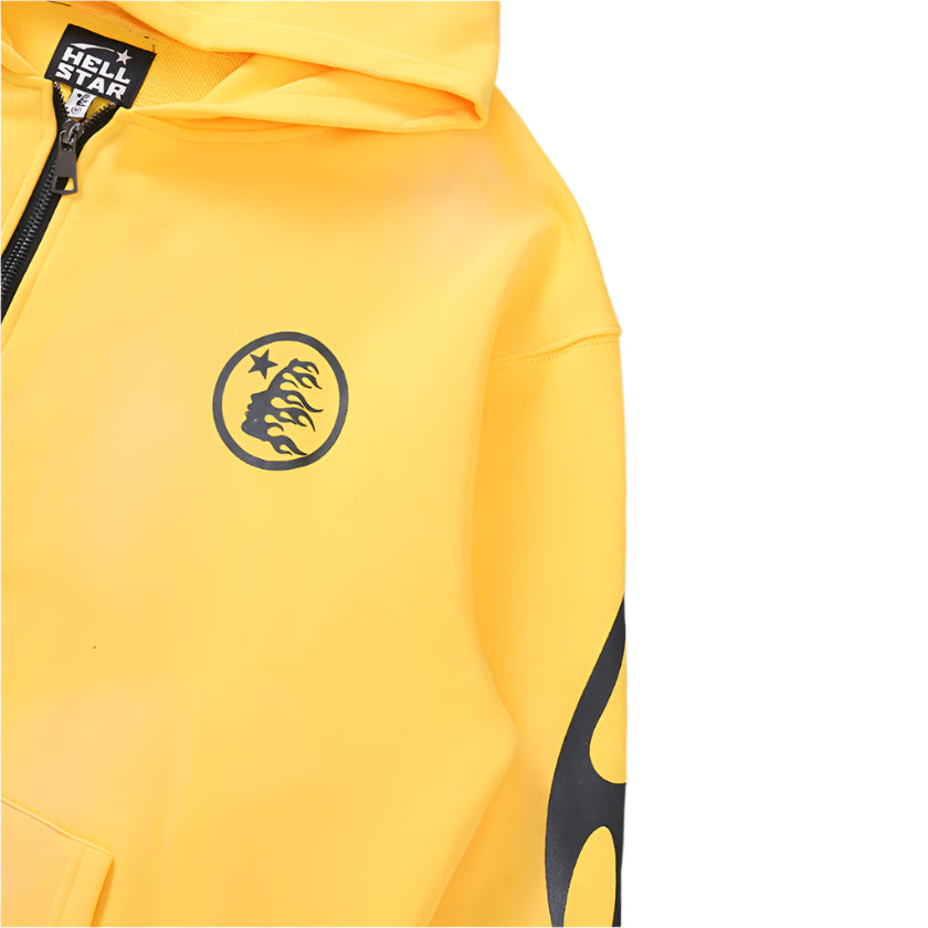 Hellstar "Records" Yellow Zip Hoodie Versili