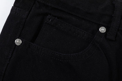 CHROME HEARTS BLUE CROSS PATCH JEANS BLACK Status Shipping