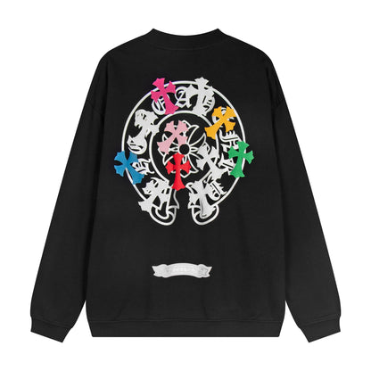 CHROME HEARTS COLORED CROSS HORSE SHOE LOGO SWEATSHIRT BLACK Status Shipping