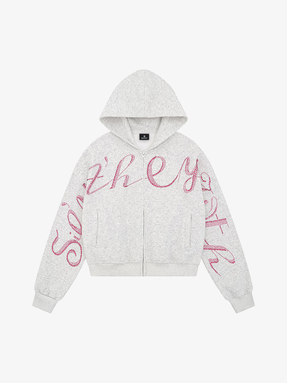 Street Hip-Hop Rhinestone Cropped Hooded Sweatshirt SP250915KSND