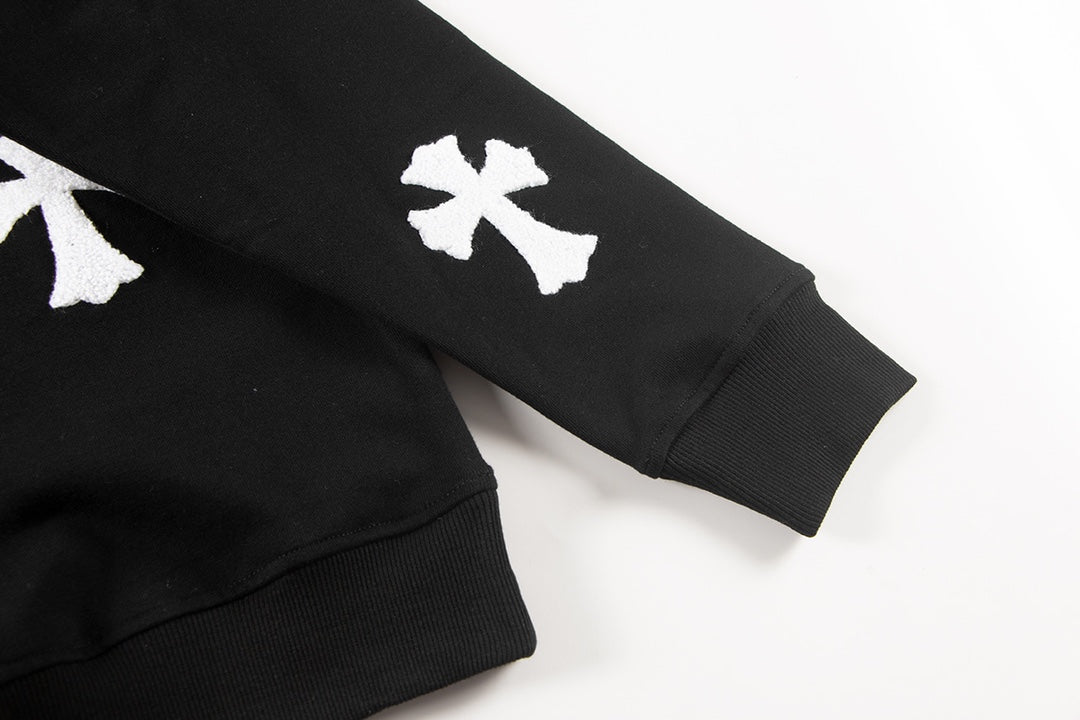 CHROME HEARTS WOOL WHITE CROSS SWEATSHIRT BLACK Status Shipping