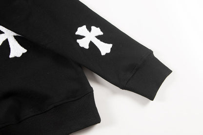 CHROME HEARTS WOOL WHITE CROSS SWEATSHIRT BLACK Status Shipping