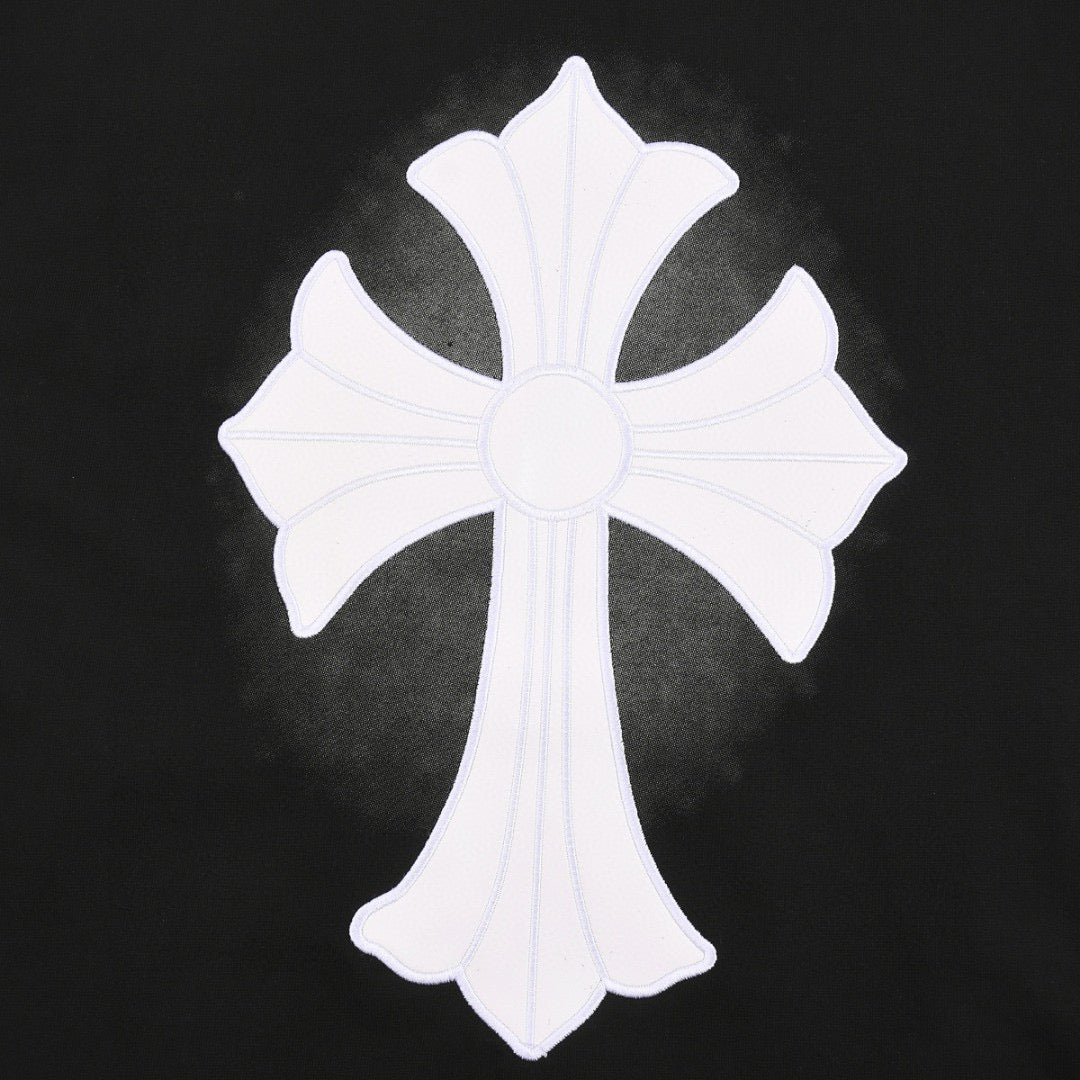CHROME HEARTS WHITE CROSS T-SHIRT BLACK Status Shipping