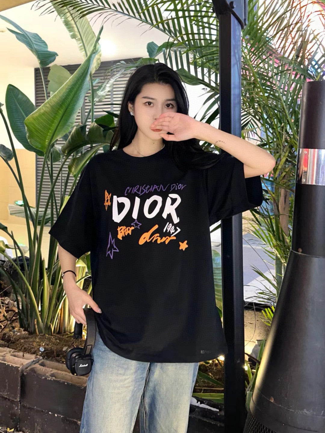 Dior Christian Dior Graphic Black T-Shirt My Store