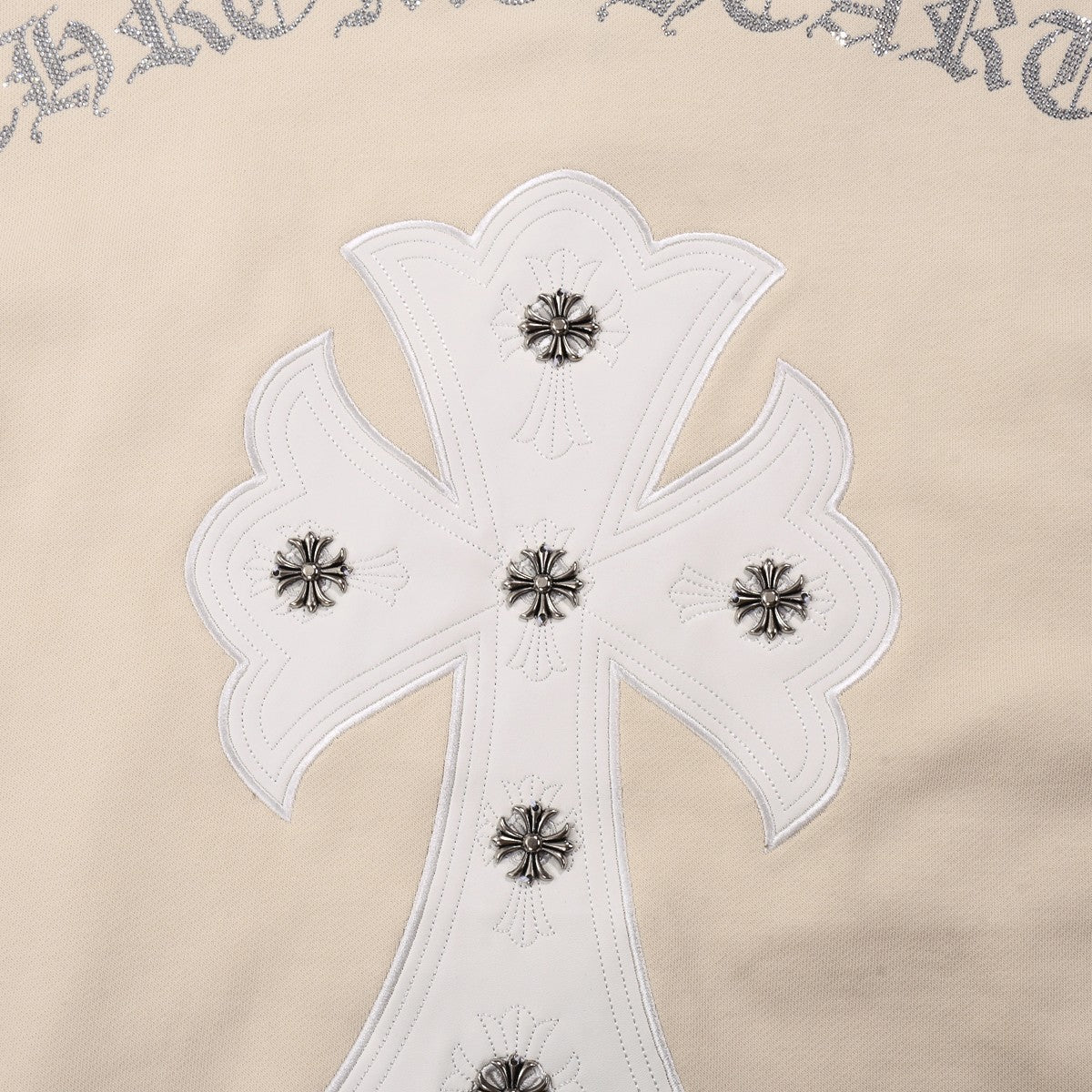 CHROME HEARTS WHITE CROSS PATCH SWEATSHIRT BEIGE Status Shipping