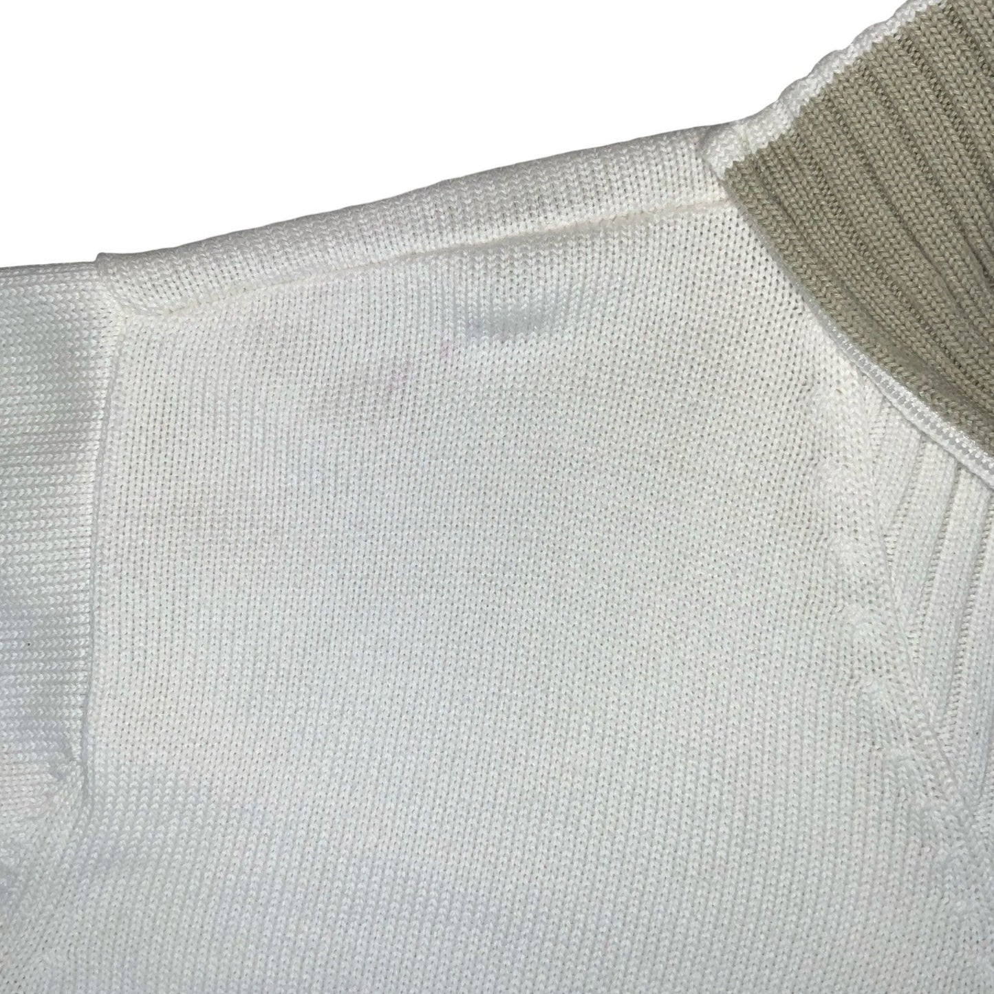 VTG 'ADIDAS' WHITE BEIGE RIBBED 1/4 ZIP NECK KNIT PULLOVER CASUAL SWEATSHIRT 2XL Vintage Superstore