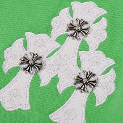 CHROME HEARTS WHITE CROSS PATCH SWEATSHIRT GREEN Status Shipping