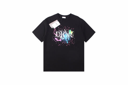 Dior Color Splash Graphic T-Shirt - Black My Store