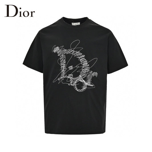 Dior Scribble Design T-Shirt (Black) My Store