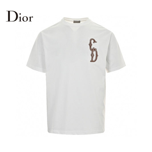 Dior Embroidered CD Logo T-Shirt (White) My Store