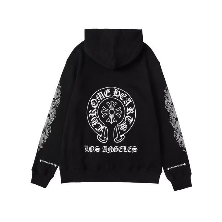 CHROME HEARTS ASYMMETRICAL ZIP HOODIE BLACK Status Shipping