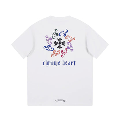 CHROME HEARTS LOGO COLLAR T-SHIRT WHITE Status Shipping