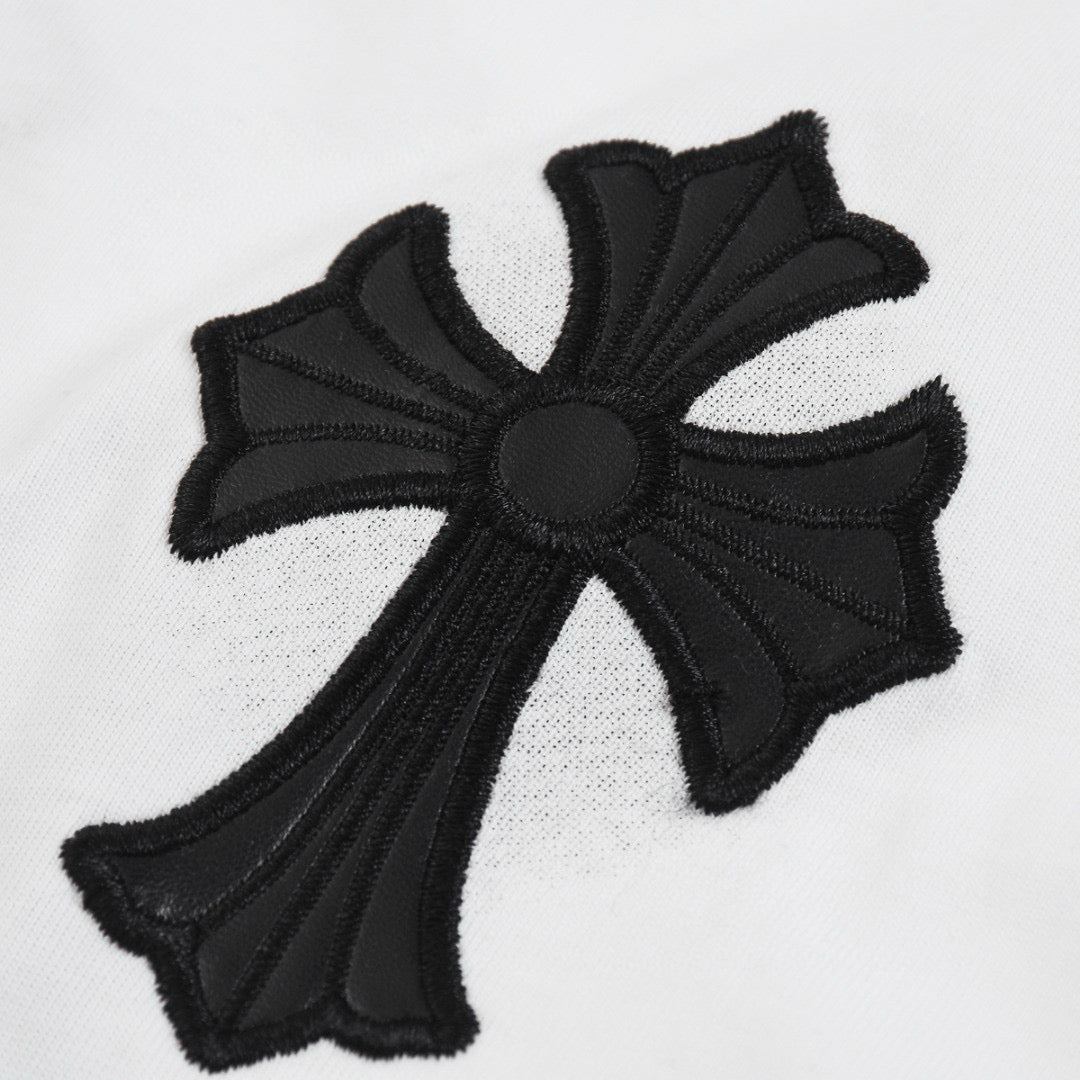 CHROME HEARTS BLACK CROSS T-SHIRT WHITE Status Shipping