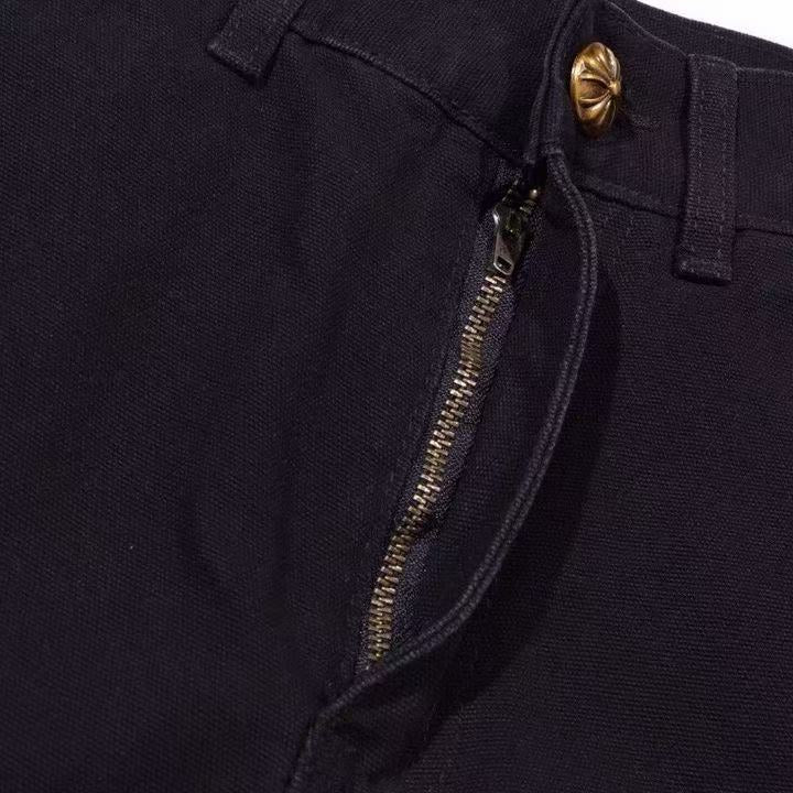 CHROME HEARTS BLACK DOUBLE KNEE CARPENTER JEANS Status Shipping