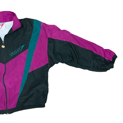 VTG 90s 'SPEEDO' PINK GREEN BLACK COLOUR-BLOCK CASUAL SPORTS WINDBREAKER XL Vintage Superstore