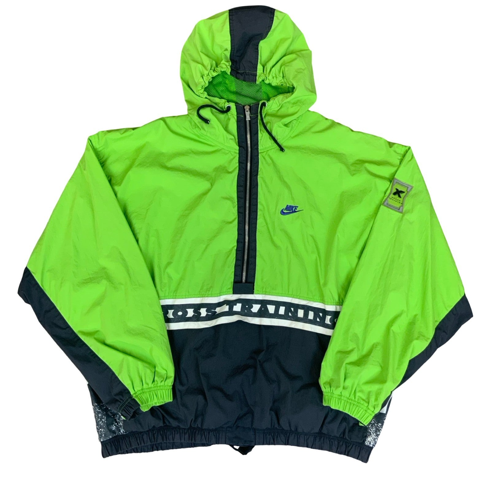 VTG 90s 'NIKE' RETRO GREEN BLACK CROSS-TRAINING SHELL WINDBREAKER JACKET 3XL Vintage Superstore