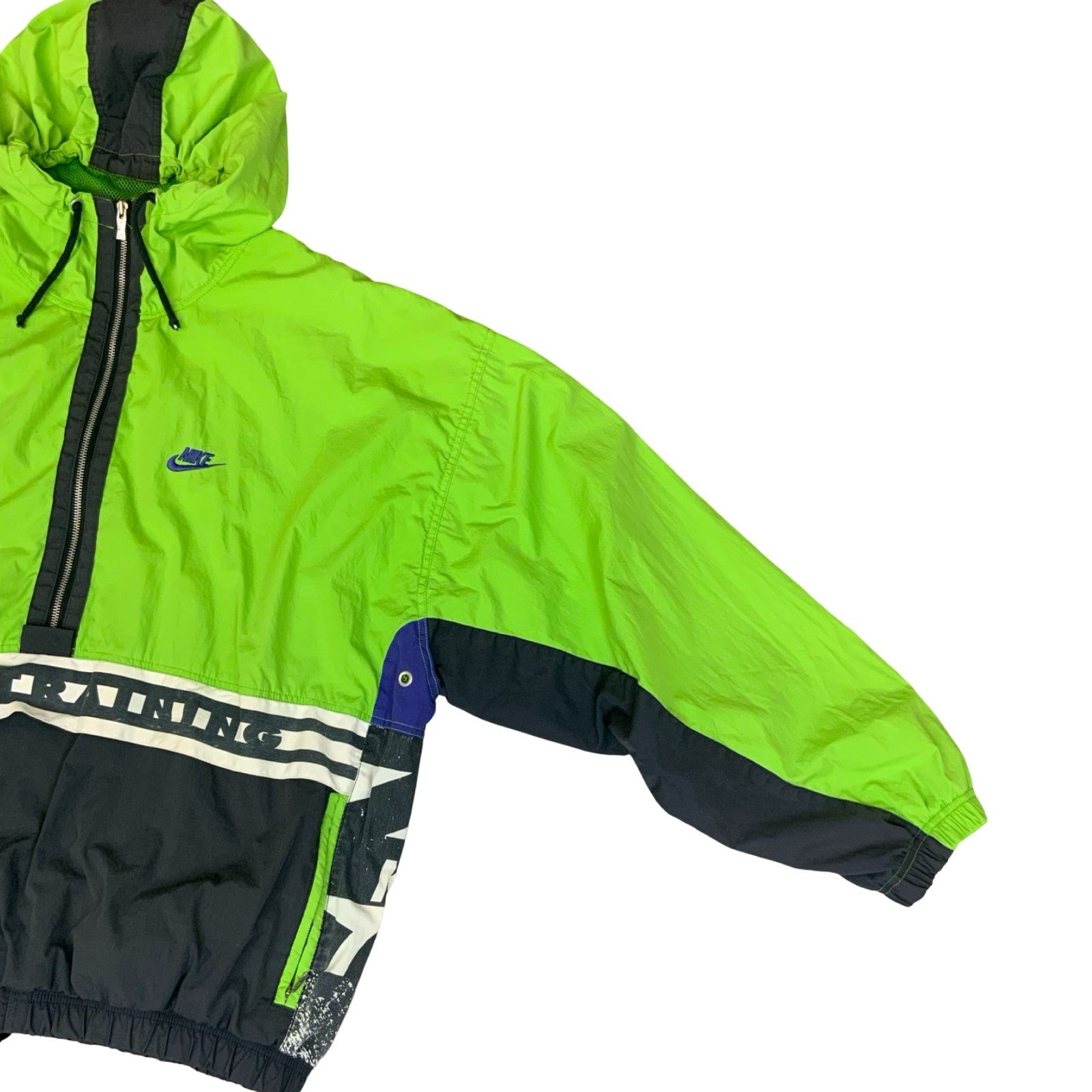 VTG 90s 'NIKE' RETRO GREEN BLACK CROSS-TRAINING SHELL WINDBREAKER JACKET 3XL Vintage Superstore