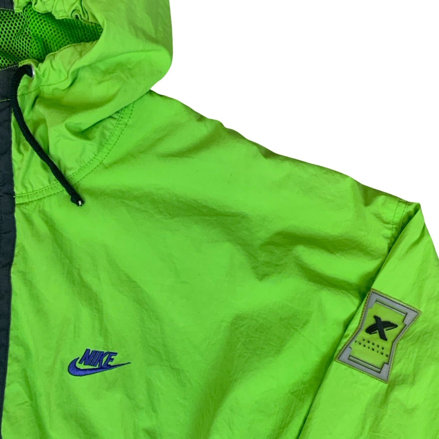 VTG 90s 'NIKE' RETRO GREEN BLACK CROSS-TRAINING SHELL WINDBREAKER JACKET 3XL Vintage Superstore
