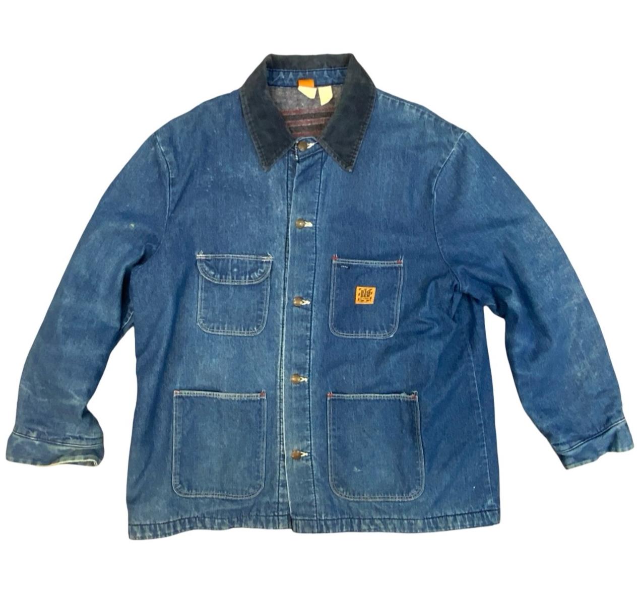 VTG USA WRANGLER BIG BEN BLANKET LINED CHORE DENIM JACKET WORKWEAR HOT ROD XXL Vintage Superstore