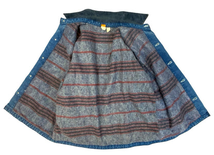 VTG USA WRANGLER BIG BEN BLANKET LINED CHORE DENIM JACKET WORKWEAR HOT ROD XXL Vintage Superstore