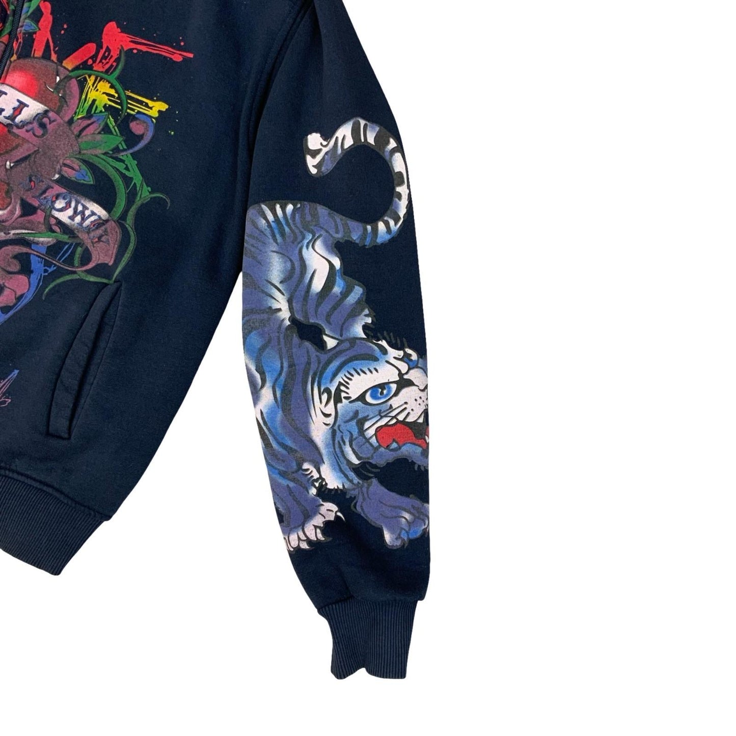 Y2K Ed Hardy Christian Audigier Love Kills Slowly Graphic Zip-Up Jacket Large Vintage Superstore