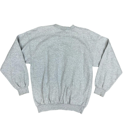 Y2K Fishbone FSBN Grey Embroidered Big Spell-Out Logo Crewneck Sweater Medium Vintage Superstore