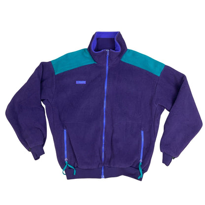 Vintage 1990's Columbia Sportswear Company Multi-Coloured Fleece Zip-Up Jacket L Vintage Superstore