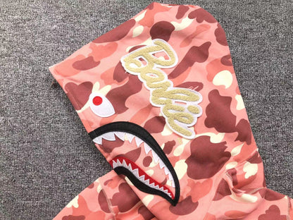 BAPE X BARBIE DOT CAMO SHARK FULL ZIP HOODIE PINK Status Shipping