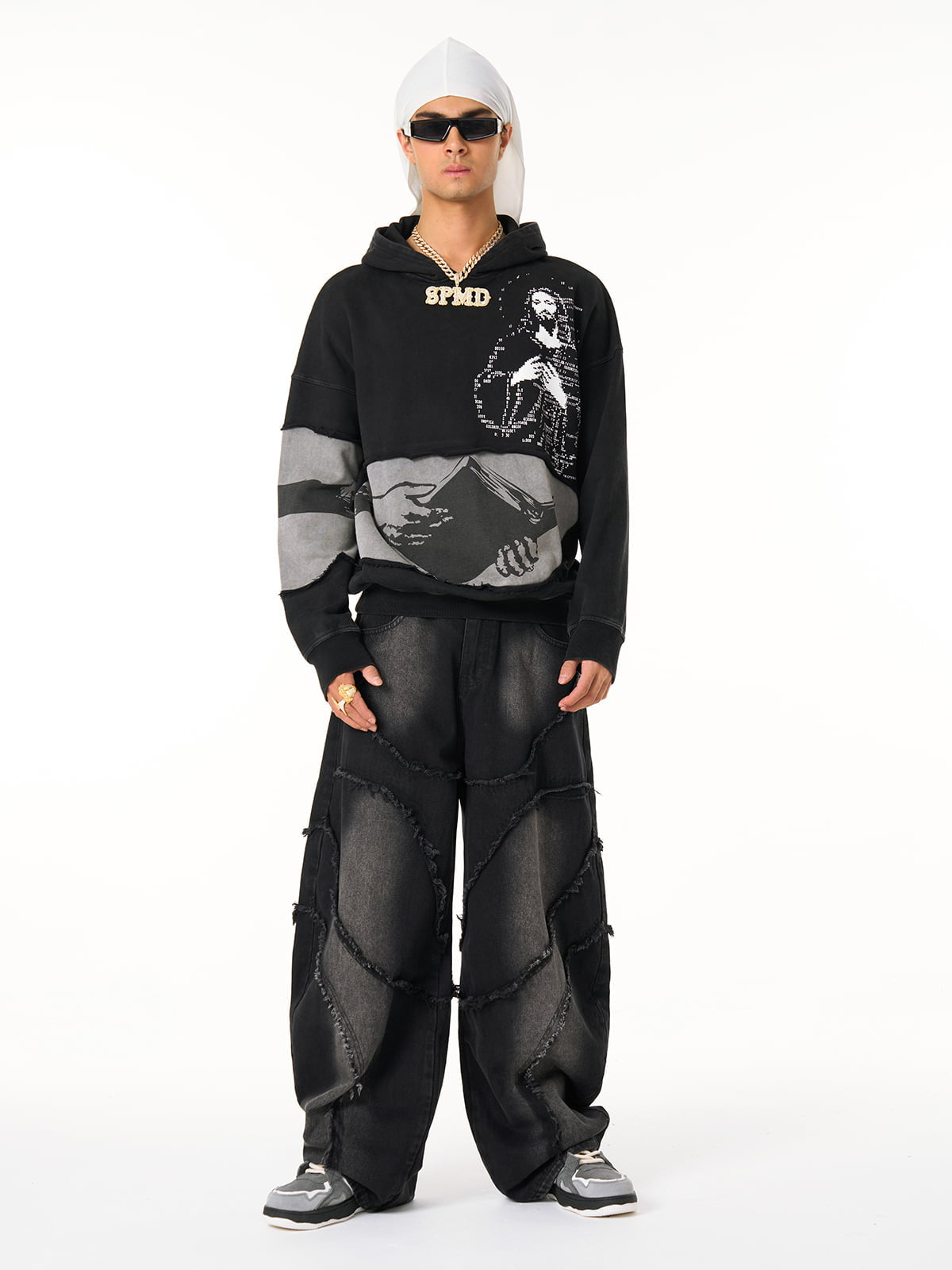 Distressed Electronic Exorcist Print Hoodie SP250915KSND