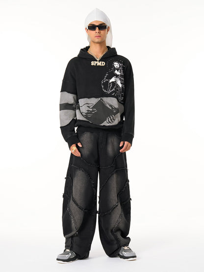 Distressed Electronic Exorcist Print Hoodie SP250915KSND