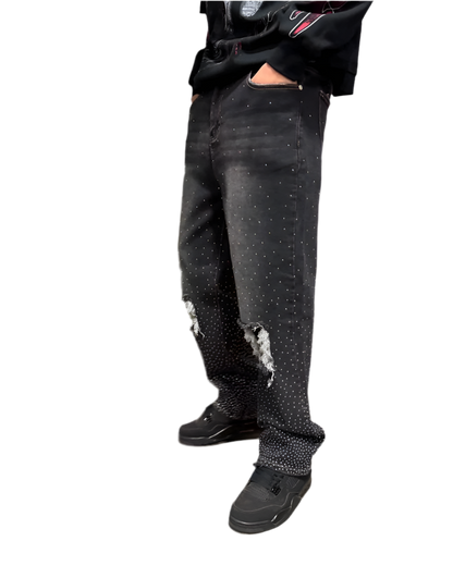 Rhinestone Denim Jeans Lumin Clothing