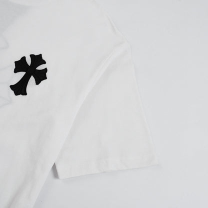 CHROME HEARTS BLACK CROSS T-SHIRT WHITE Status Shipping