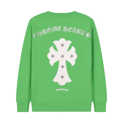 CHROME HEARTS WHITE CROSS PATCH SWEATSHIRT GREEN Status Shipping