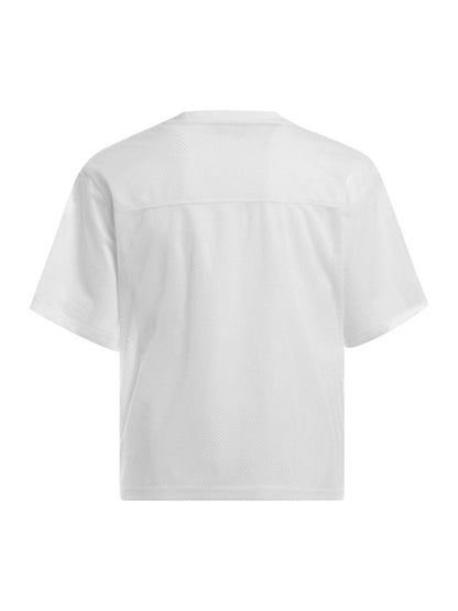 Jersey Letter Print Quick Dry V-neck T-shirt - 2389 SP250915KSND