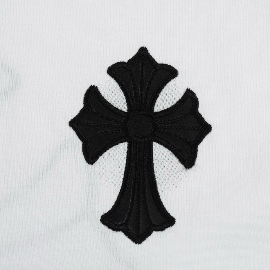 CHROME HEARTS BLACK CROSS T-SHIRT WHITE Status Shipping