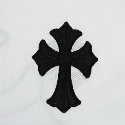 CHROME HEARTS BLACK CROSS T-SHIRT WHITE Status Shipping