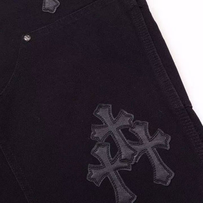 CHROME HEARTS BLACK DOUBLE KNEE CARPENTER JEANS Status Shipping