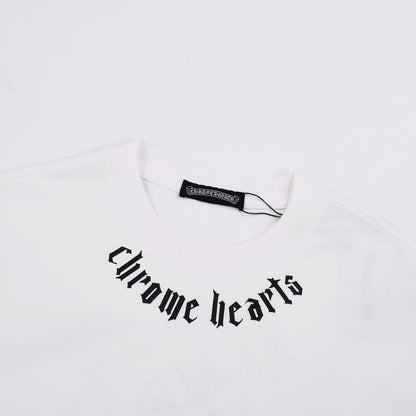 CHROME HEARTS LOGO COLLAR T-SHIRT WHITE Status Shipping