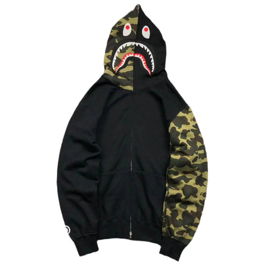 BAPE GREEN CAMO FULL ZIP HOODIE BLACK Status Shipping