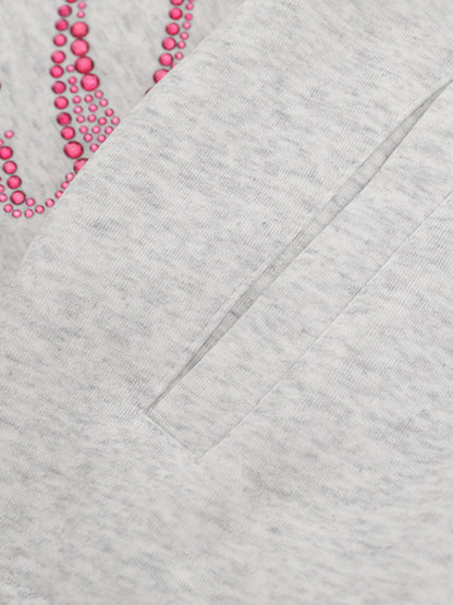 Street Hip-Hop Rhinestone Cropped Hooded Sweatshirt SP250915KSND