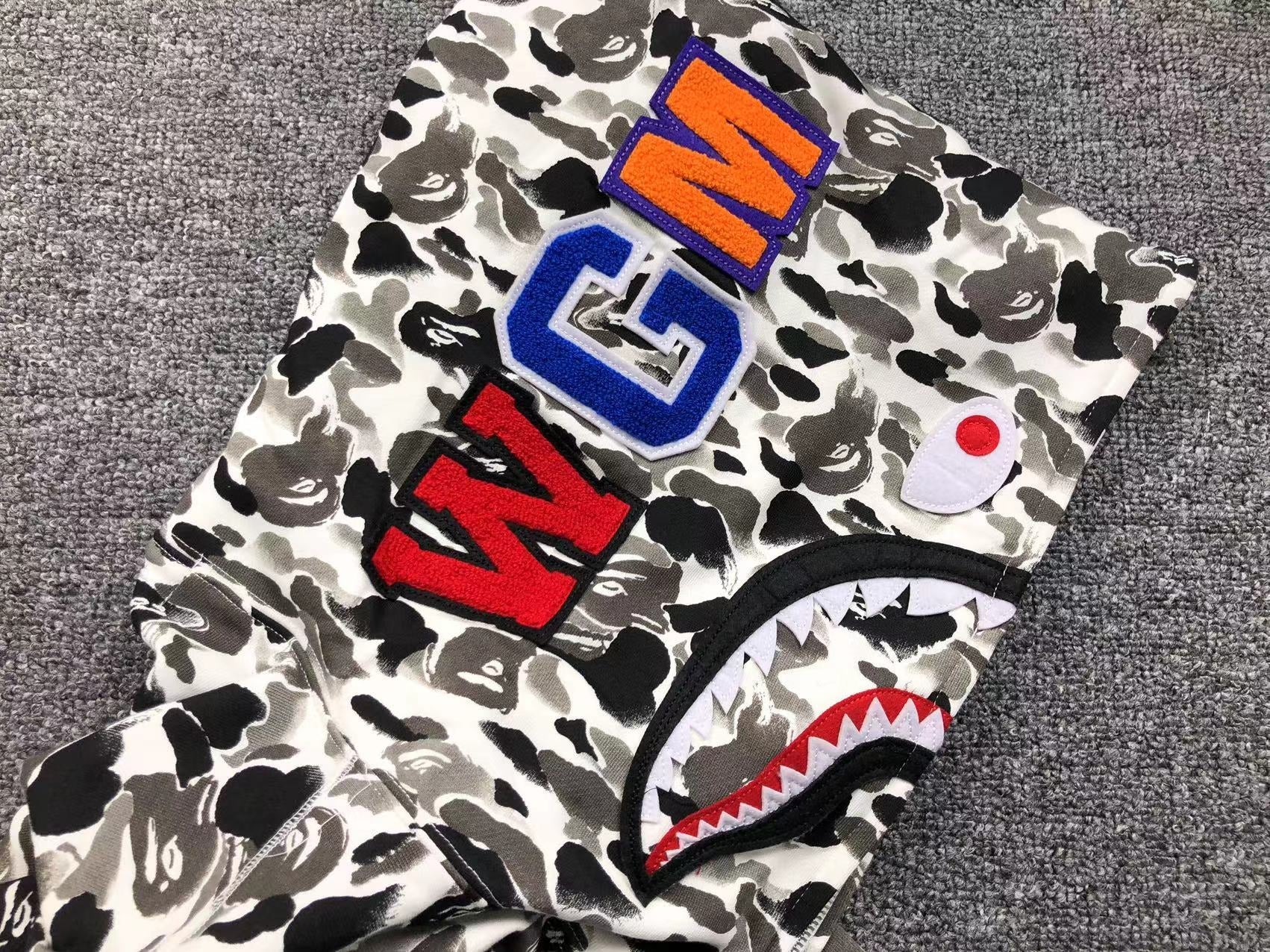 BAPE ABC CAMO SHARK FULL ZIP HOODIE GREY Status Shipping