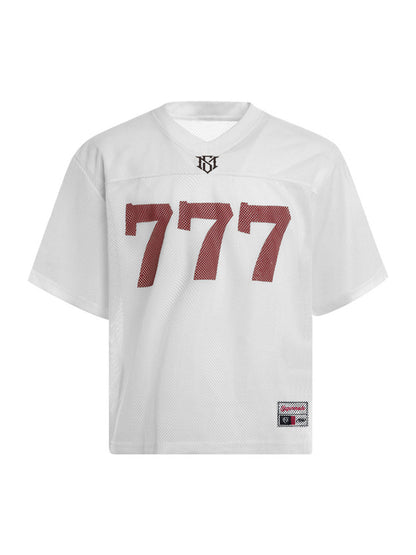 Jersey Letter Print Quick Dry V-neck T-shirt - 2389 SP250915KSND