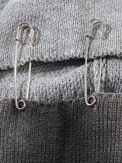 Vintage Spray-Painted Cross Hole Knit Sweater SP250915KSND